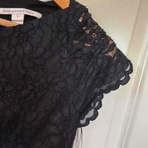 DVF Diane Von Furstenberg Ainsley Lace Sheath Dress Black - Picture 7 of 15